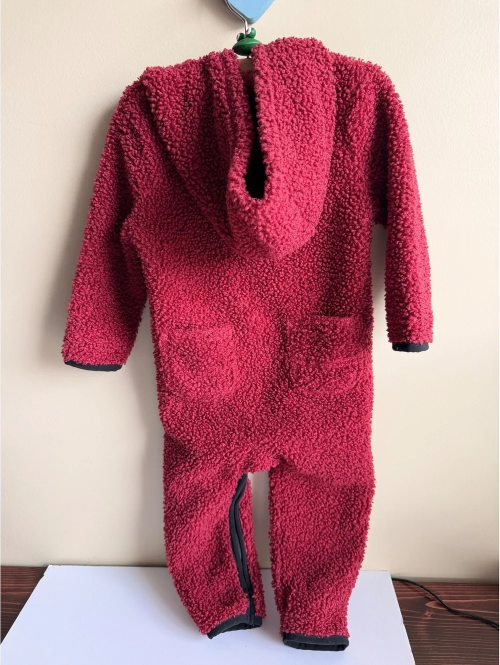Carhartt Baby Red Sherpa Fleece Hooded Bunting Coverall Suit 12-18M